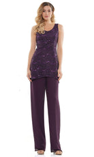 Marsoni by Colors - M303 Three-Piece Chiffon Lace Pantsuit - view 4