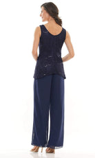 Marsoni by Colors - M303 Three-Piece Chiffon Lace Pantsuit - view 12