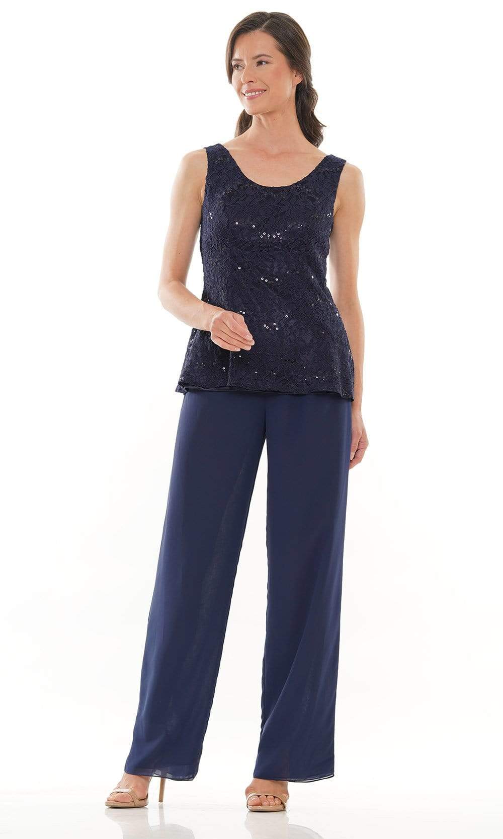 Marsoni by Colors - M305 Scoop Jacket Pantsuit - Silhouette Dresses