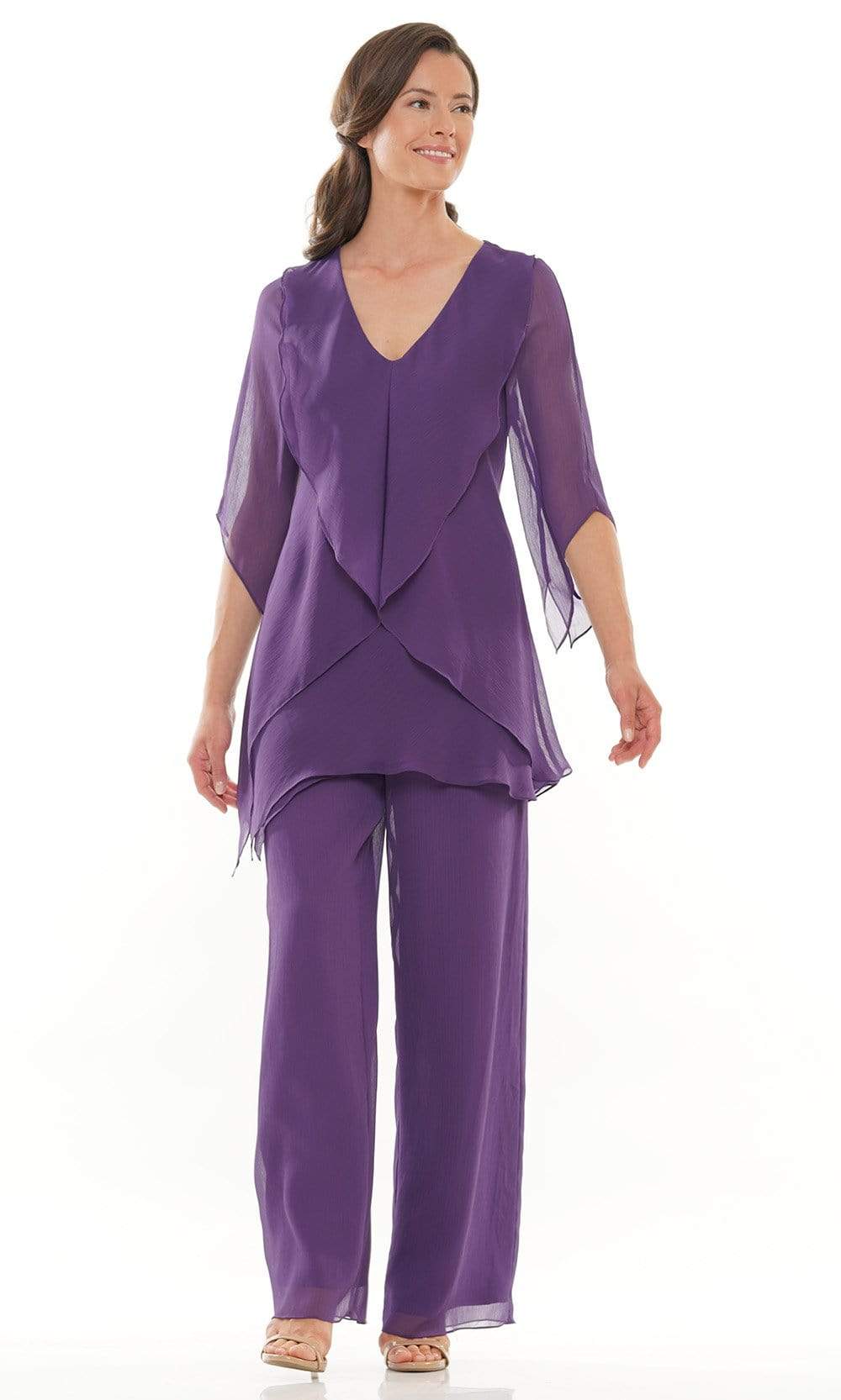 Marsoni by Colors - M308 V-Neck Half Sleeves Pantsuit - view 5