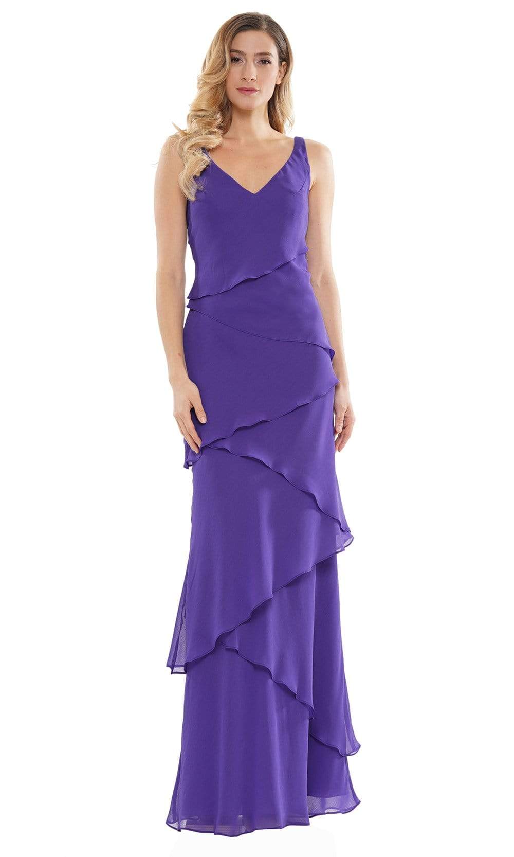 Marsoni by Colors - M309 V-Neck Tiered Sheath Dress - view 4