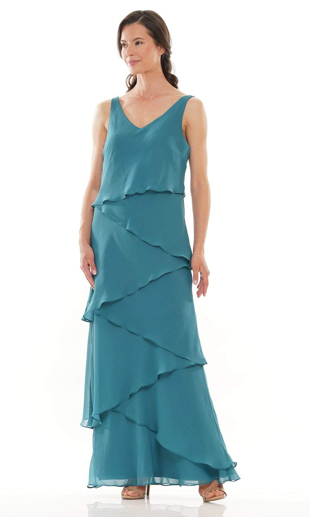 Marsoni by Colors - M309 V-Neck Tiered Sheath Dress - view 14