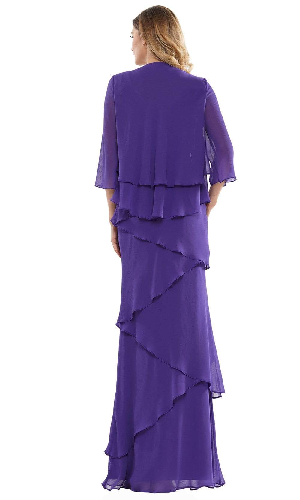 Marsoni by Colors - M309 V-Neck Tiered Sheath Dress - detail view