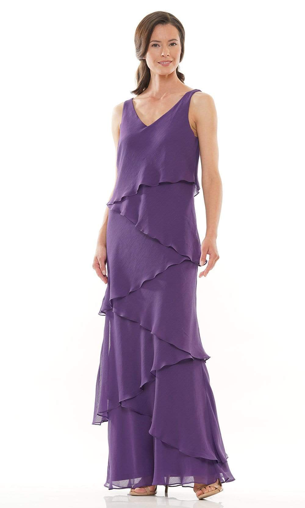 Marsoni by Colors - M309 V-Neck Tiered Sheath Dress - view 8