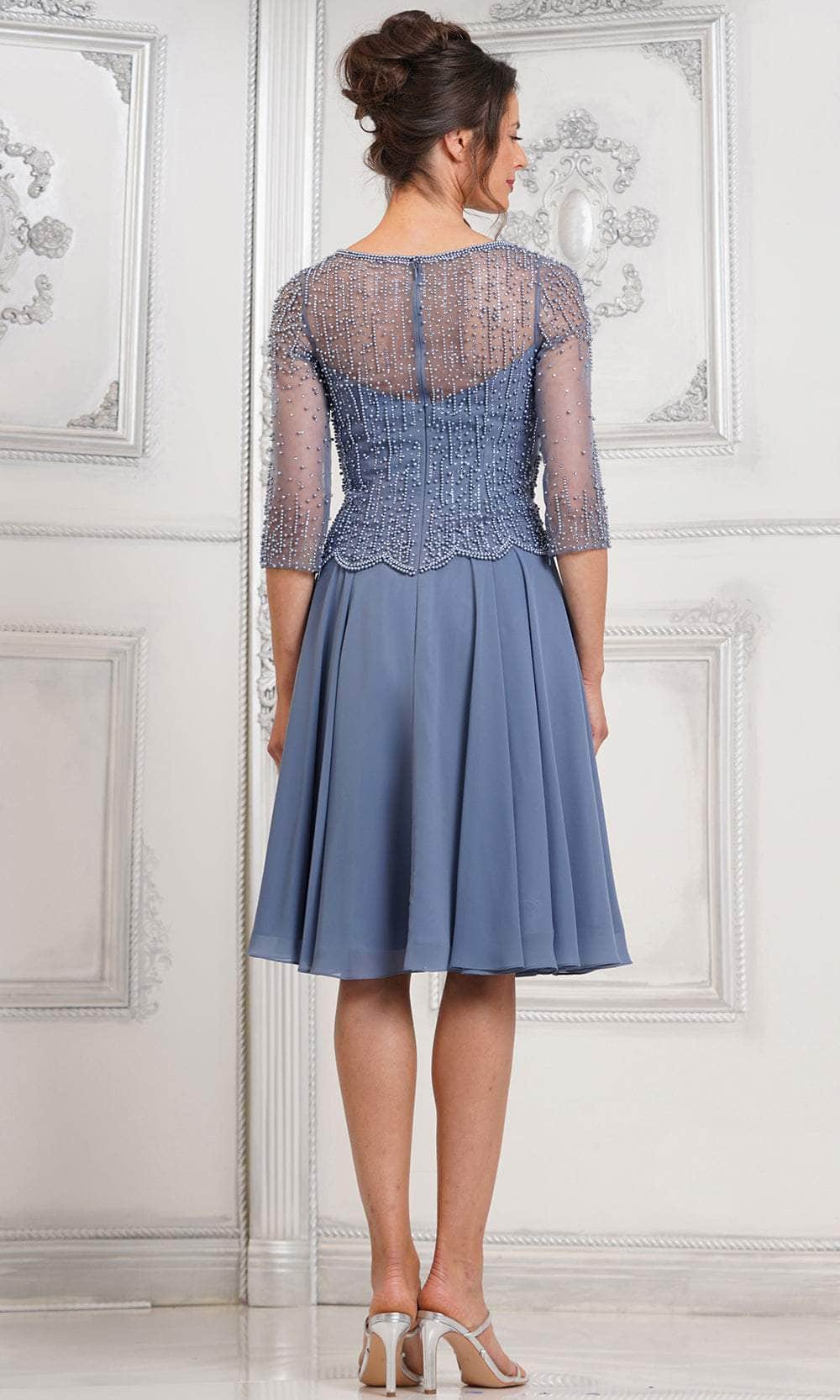 Marsoni by Colors M312S - Jeweled Scalloped Waist Cocktail Dress - detail view