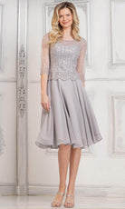Marsoni by Colors M312S - Jeweled Scalloped Waist Cocktail Dress - designer formal gown at Silhouette Dresses