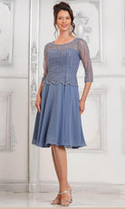 Marsoni by Colors M312S - Jeweled Scalloped Waist Cocktail Dress - back view