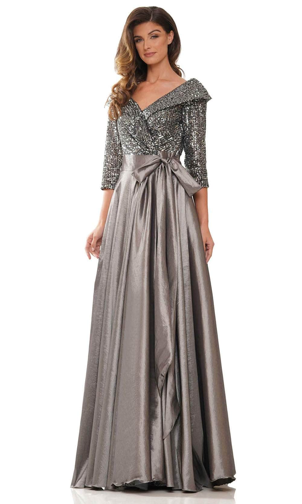 Marsoni by Colors M317 - Portrait Sequin Evening Gown - designer formal gown at Silhouette Dresses