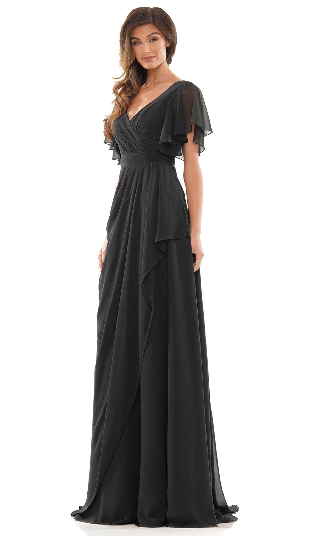 Marsoni by Colors M320 - Flutter Sleeve Evening Dress - designer mother of the bride dress at Silhouette Dresses