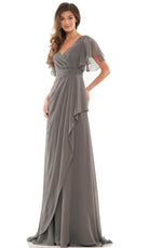 Marsoni by Colors M320 - Flutter Sleeve Evening Dress - back view