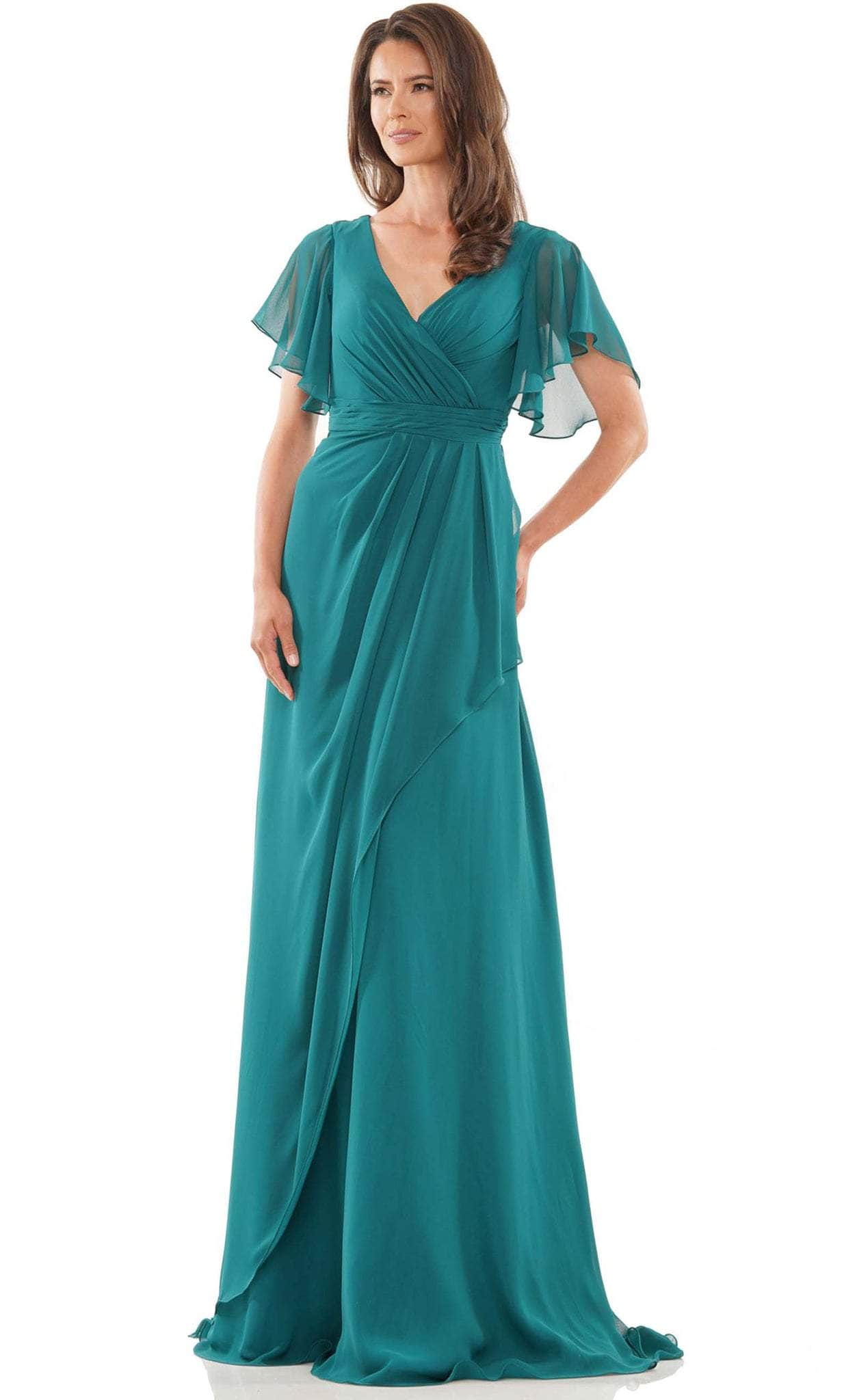 Marsoni by Colors M320 - Flutter Sleeve Evening Dress - detail view