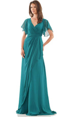 Marsoni by Colors M320 - Flutter Sleeve Evening Dress - detail view