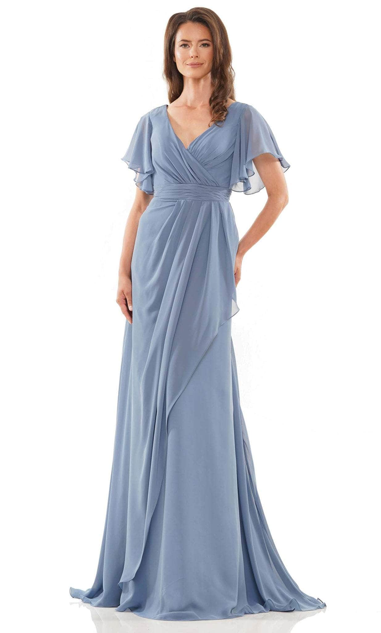 Marsoni by Colors M320 - V-Neck Empire Evening Dress - designer evening gown at Silhouette Dresses