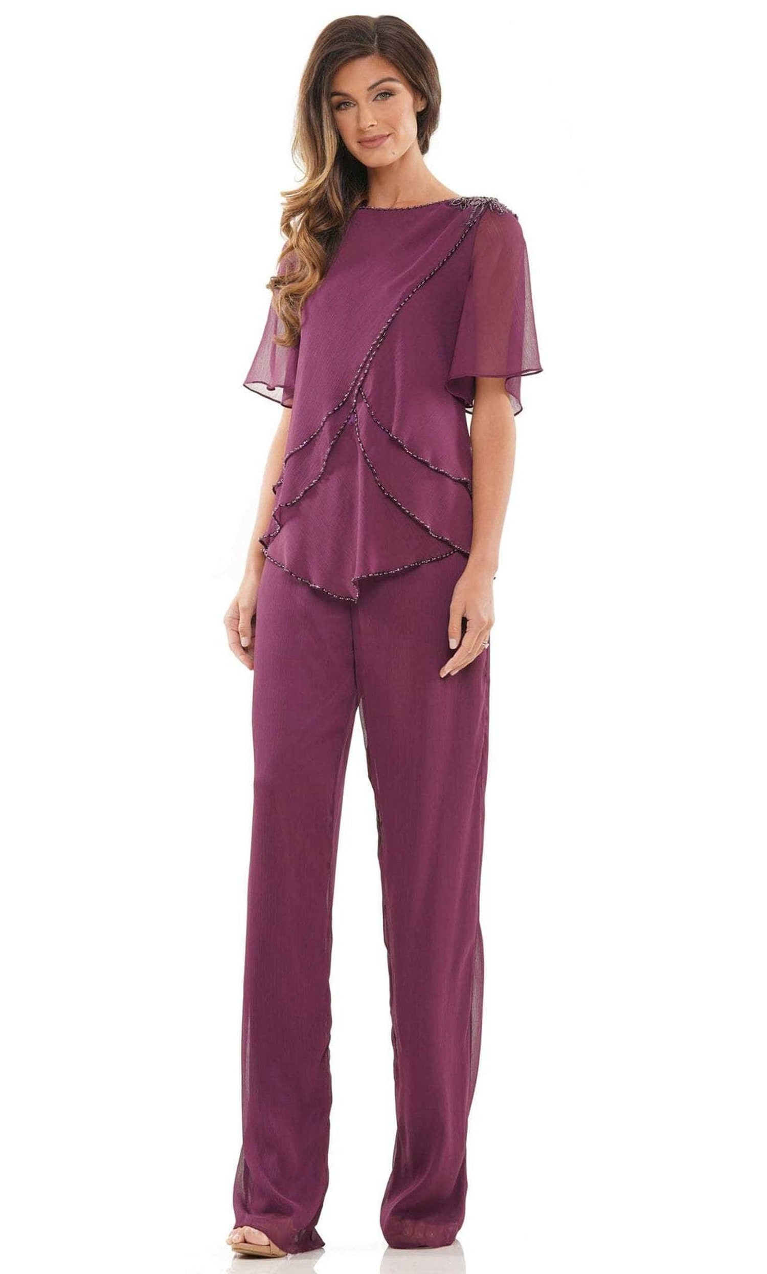 Marsoni by Colors M321 - Short Sleeves Bateau Neck Pantsuit