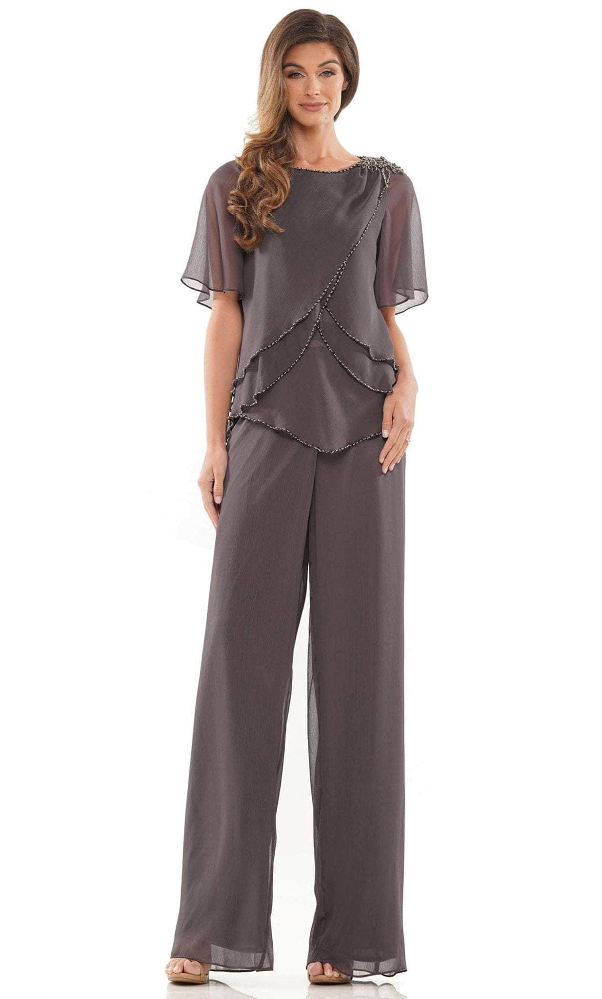 Marsoni by Colors M321 - Short Sleeves Bateau Neck Pantsuit - designer formal jumpsuit at Silhouette Dresses