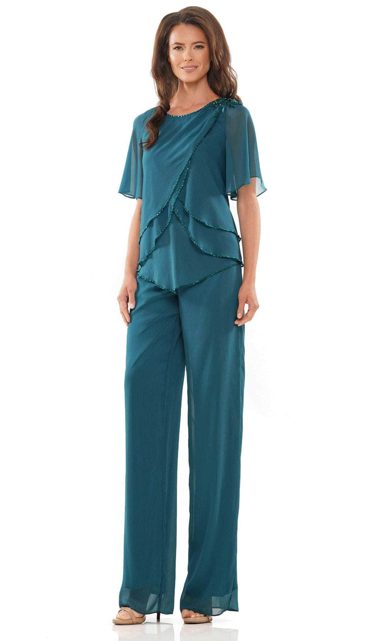 Marsoni by Colors M321 - Short Sleeves Bateau Neck Pantsuit - view 5