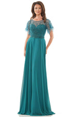 Marsoni by Colors M323 - Illusion Flutter Sleeve Formal Dress