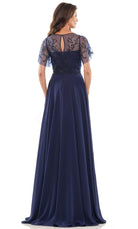 Marsoni by Colors M323 - Illusion Flutter Sleeve Formal Dress - view 4