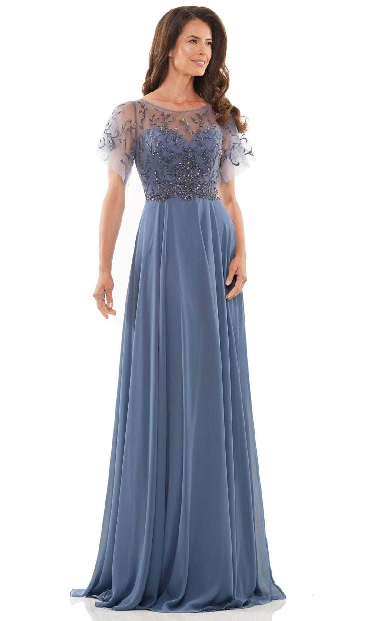 Marsoni by Colors M323 - Illusion Flutter Sleeve Formal Dress - view 5