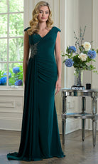 Marsoni by Colors M343 - Embellished V-Neck Draped Gown