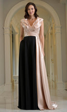 Marsoni by Colors M345 - Plunging Neck A-Line Gown with Sash