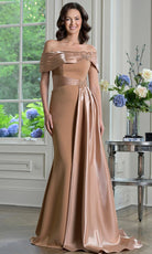 Marsoni by Colors M347 - Pleated Crepe Off-Shoulder Gown - Silhouette Dresses