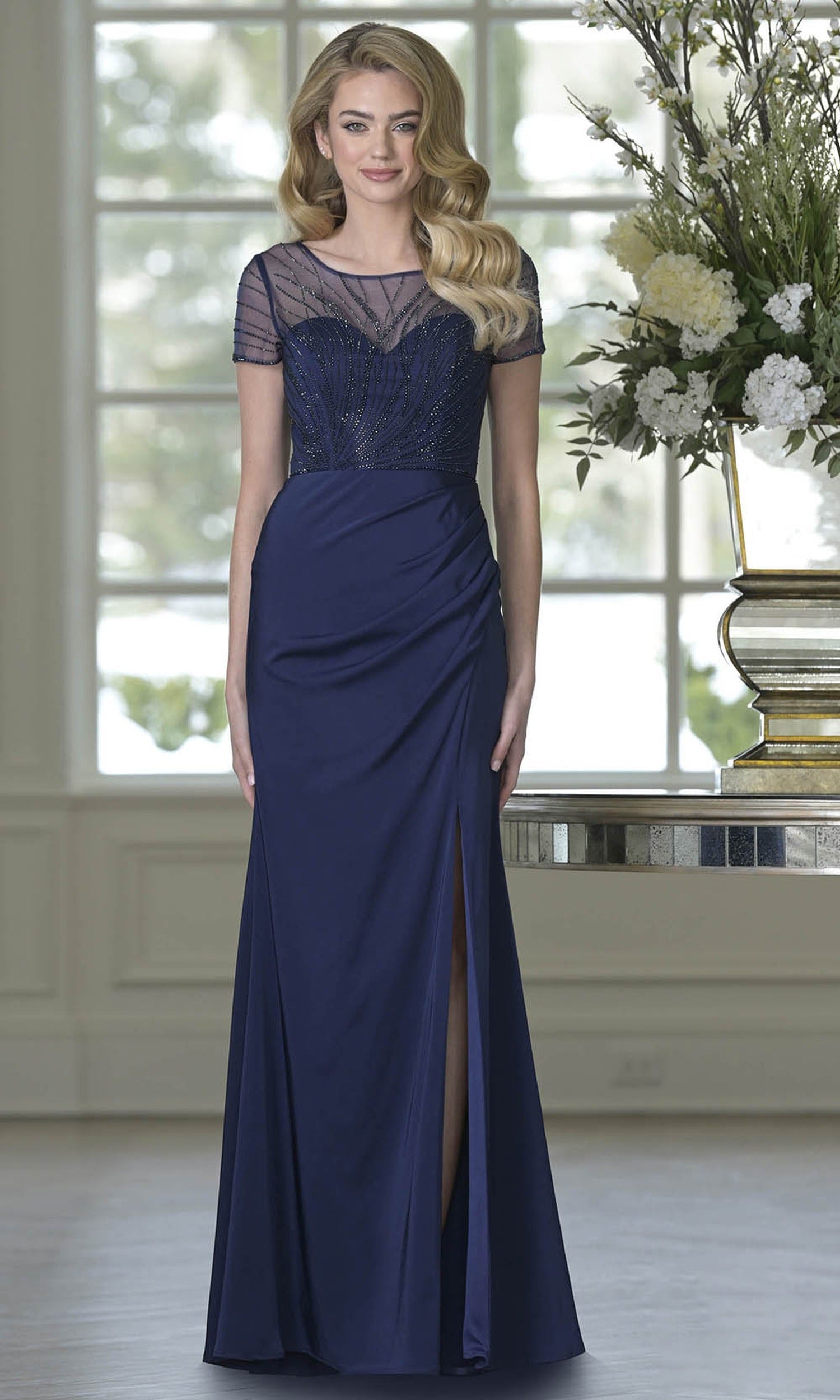 Marsoni by Colors M350 - Beaded Illusion Sheath Formal Dress