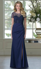 Marsoni by Colors M350 - Beaded Illusion Sheath Formal Dress - Silhouette Dresses