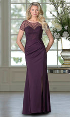 Marsoni by Colors M350 - Beaded Illusion Sheath Formal Dress - Silhouette Dresses