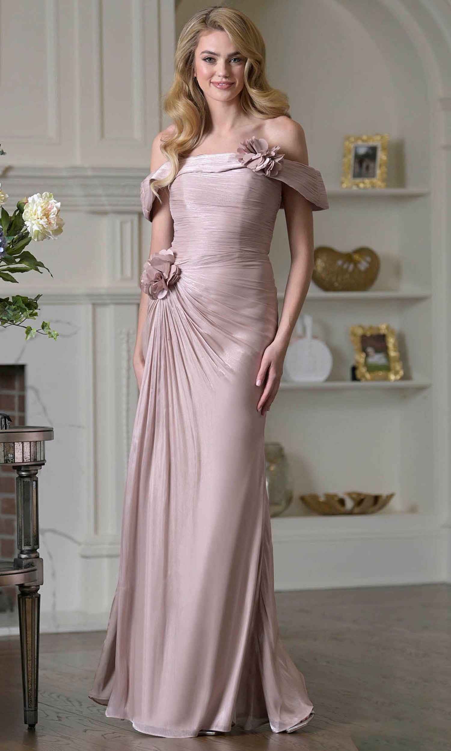 Marsoni by Colors M353 - Ruched Bodice Off Shoulder Formal Dress