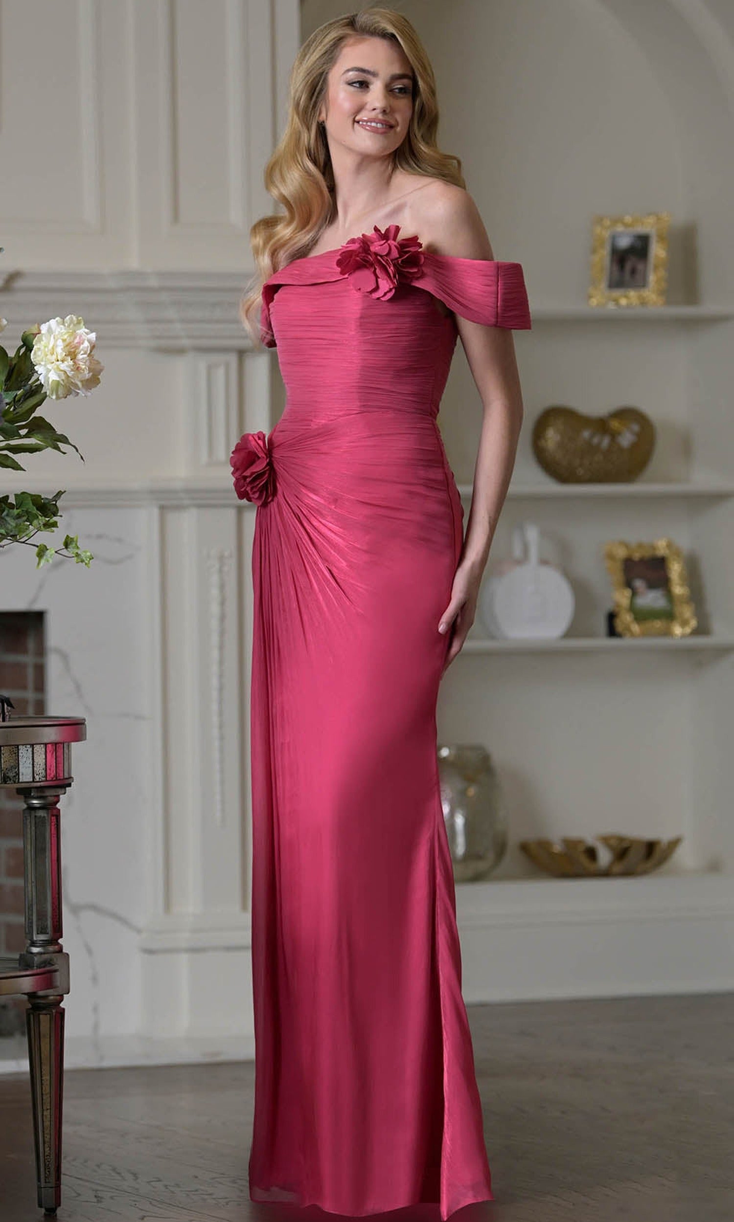 Marsoni by Colors M353 - Ruched Bodice Off Shoulder Formal Dress