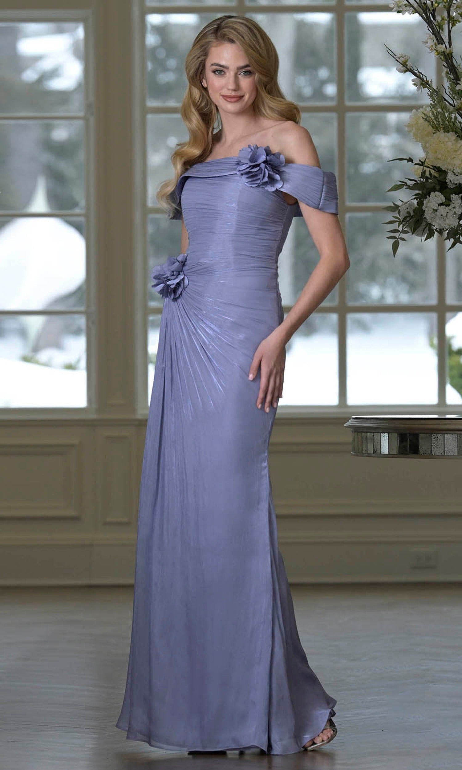Marsoni by Colors M353 - Ruched Bodice Off Shoulder Formal Dress