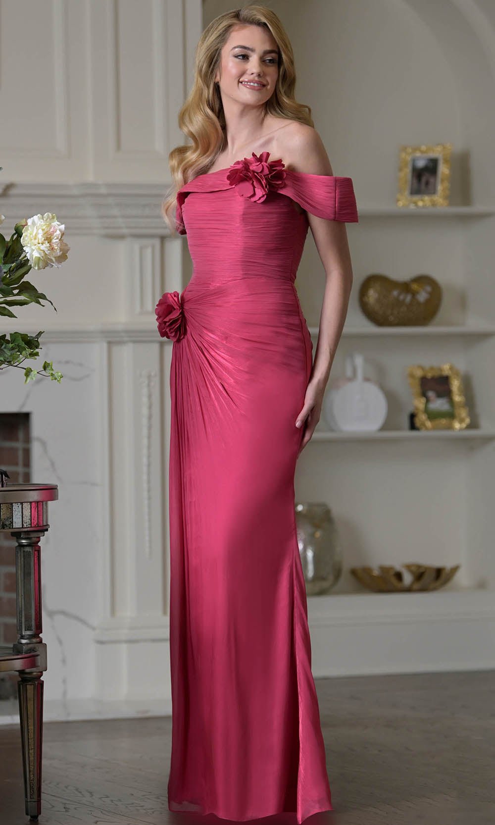 Marsoni by Colors M353 - Ruched Bodice Off Shoulder Formal Dress - Silhouette Dresses