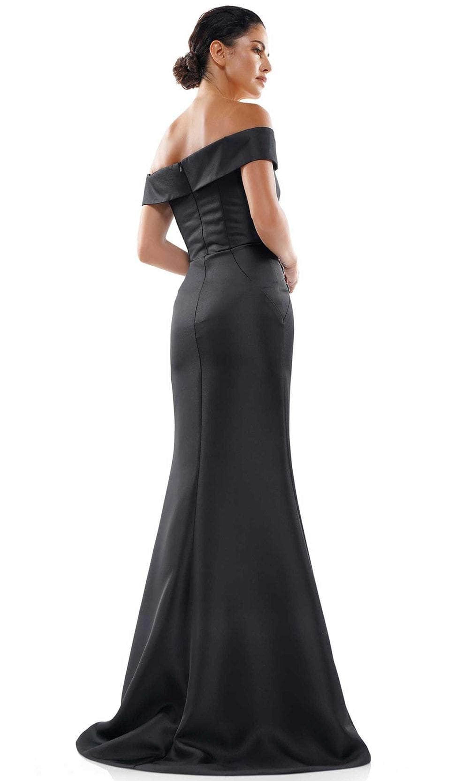 Marsoni by Colors - MV1003 Off Shoulder Jewel Accented Mermaid Gown