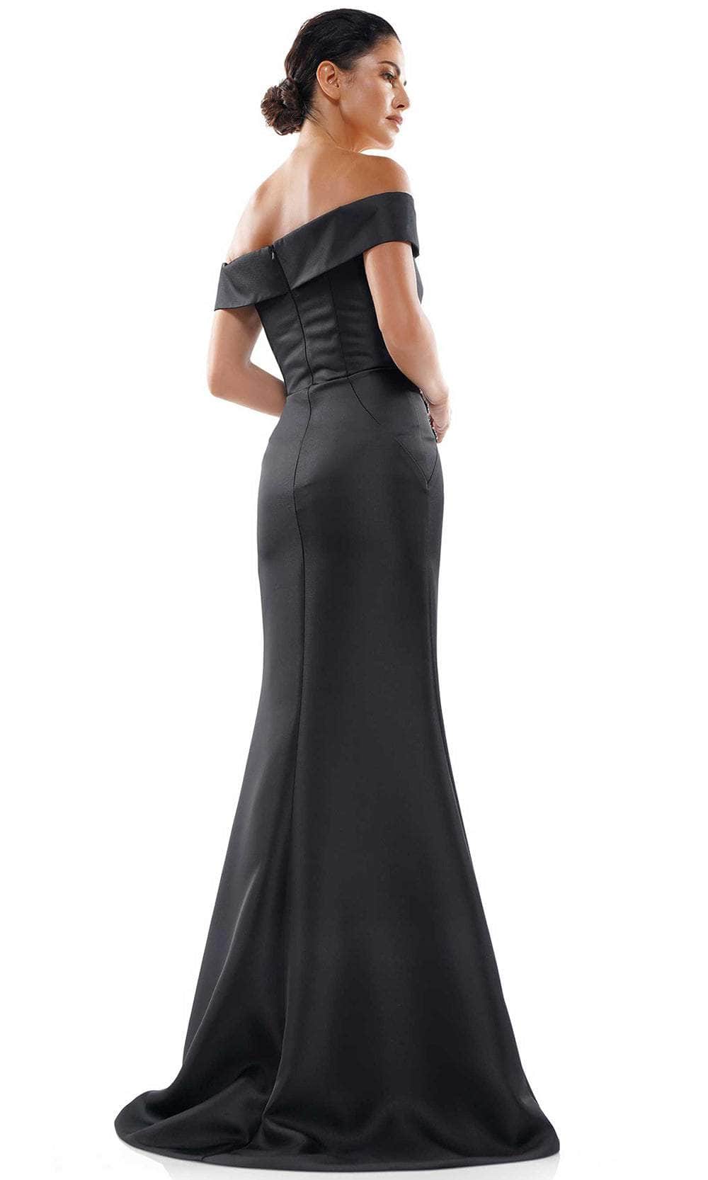 Marsoni by Colors - MV1003 Off Shoulder Jewel Accented Mermaid Gown - Silhouette Dresses