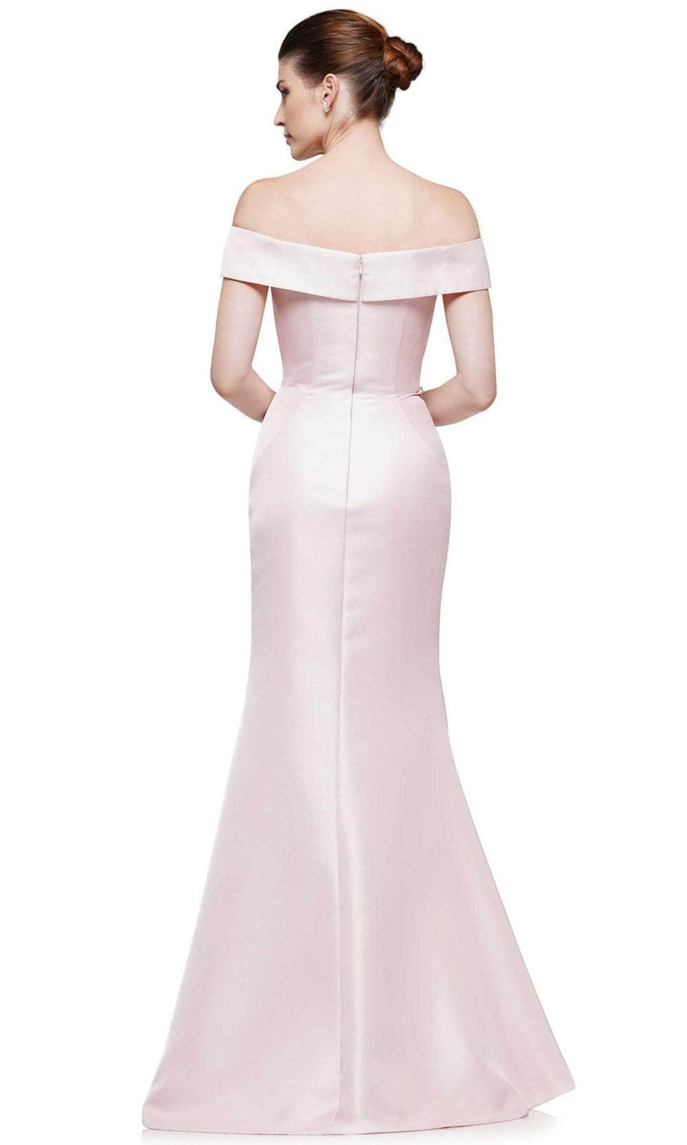 Marsoni by Colors - MV1003 Off Shoulder Jewel Accented Mermaid Gown - detail view