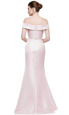 Marsoni by Colors - MV1003 Off Shoulder Jewel Accented Mermaid Gown - detail view