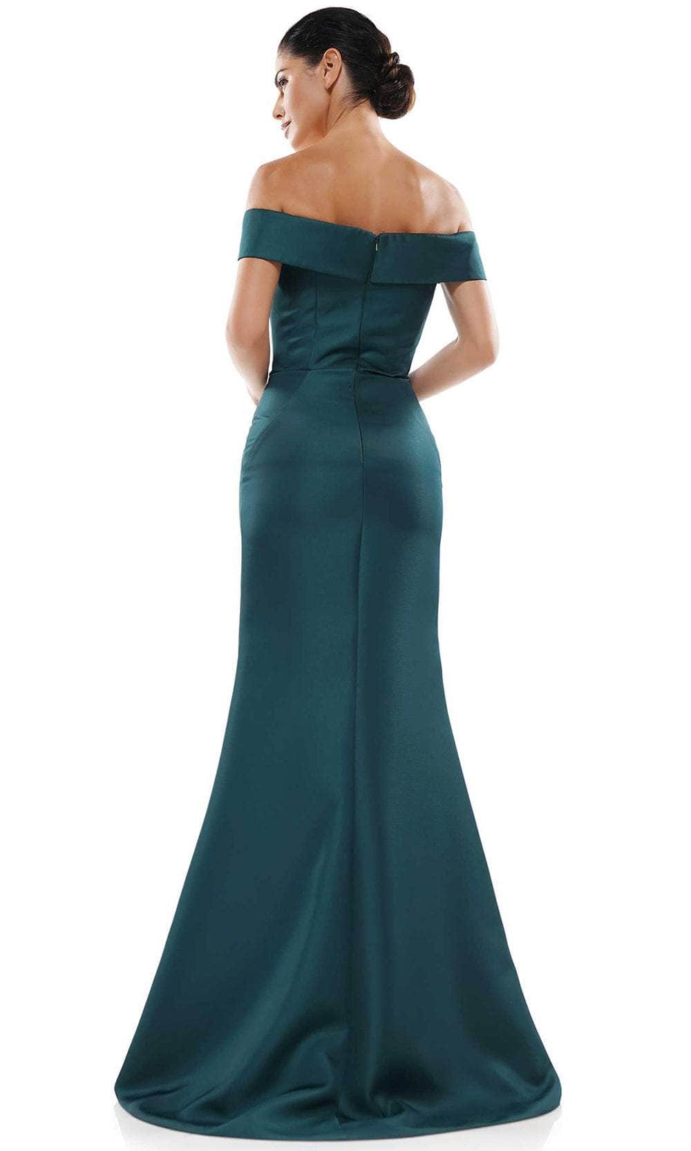 Marsoni by Colors - MV1003 Off Shoulder Jewel Accented Mermaid Gown - Silhouette Dresses