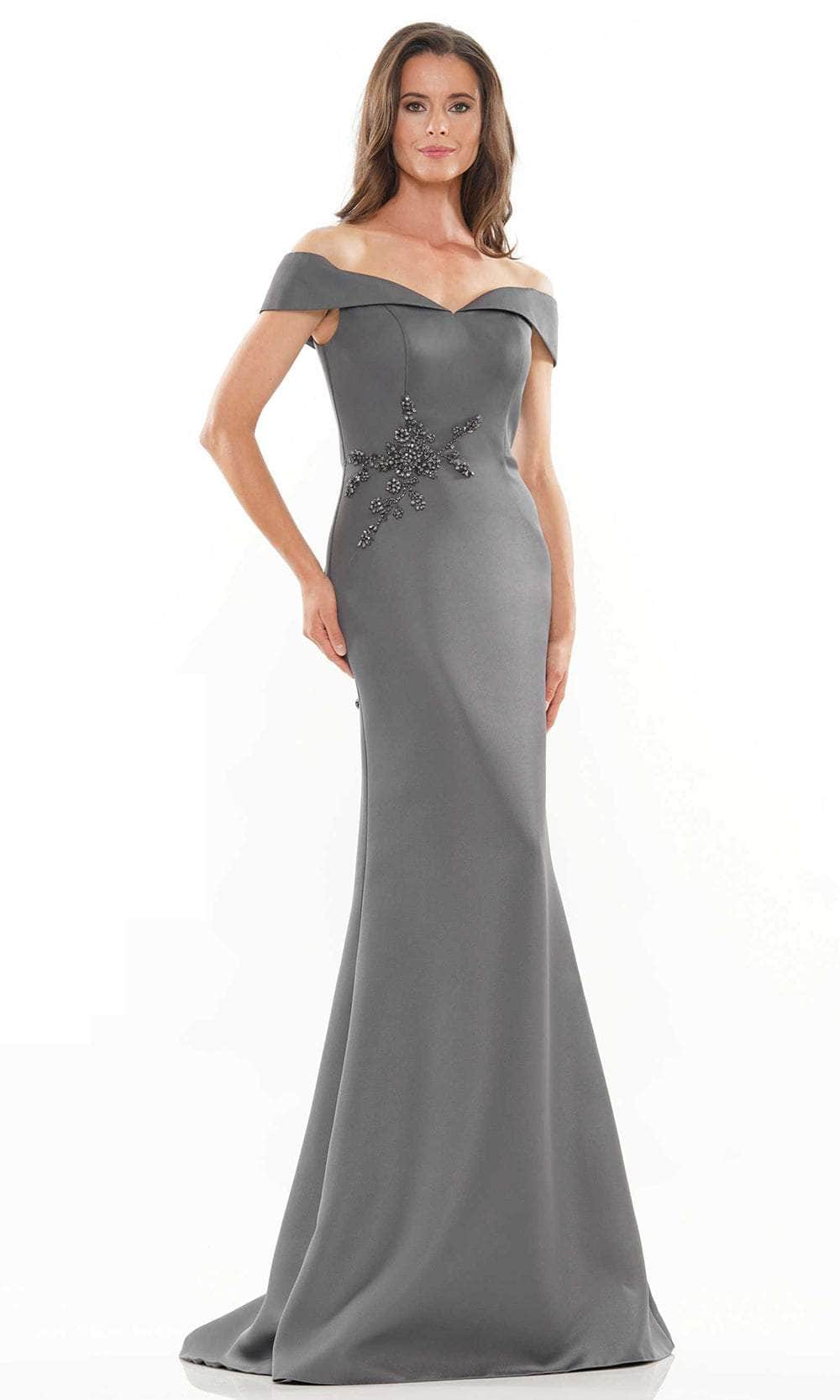 Marsoni by Colors - MV1003 Off Shoulder Jewel Accented Mermaid Gown - view 6