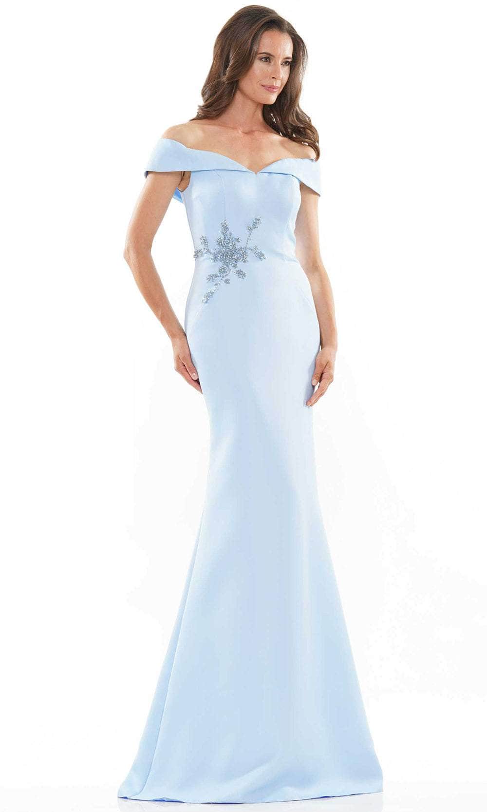 Marsoni by Colors - MV1003 Off Shoulder Jewel Accented Mermaid Gown - view 12
