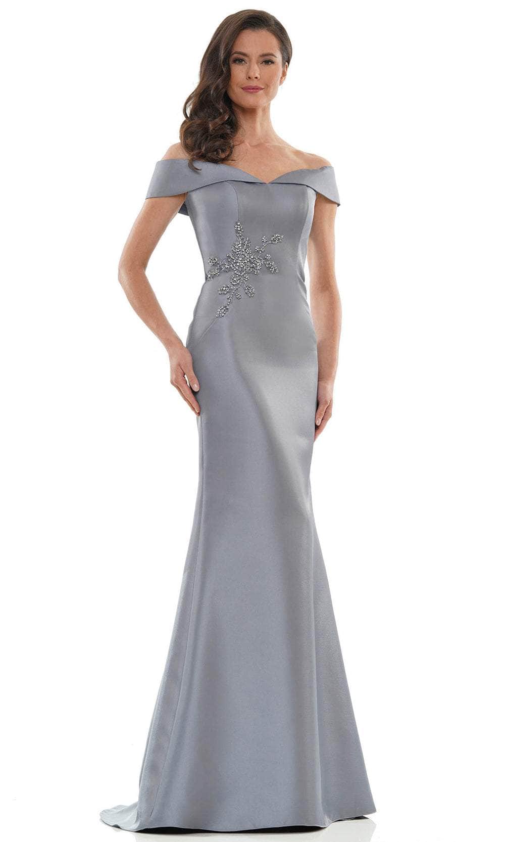 Marsoni by Colors - MV1003 Off Shoulder Jewel Accented Mermaid Gown - view 7