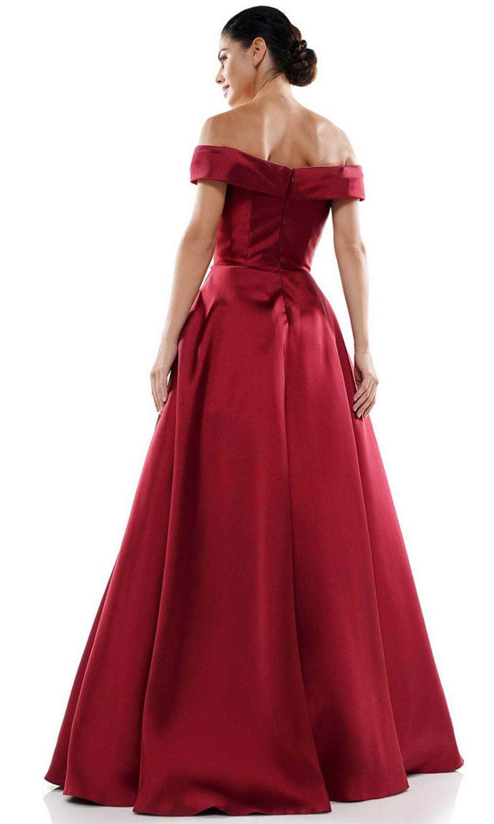Marsoni by Colors - MV1008 Floral Beaded Surplice Off Shoulder Gown - view 14