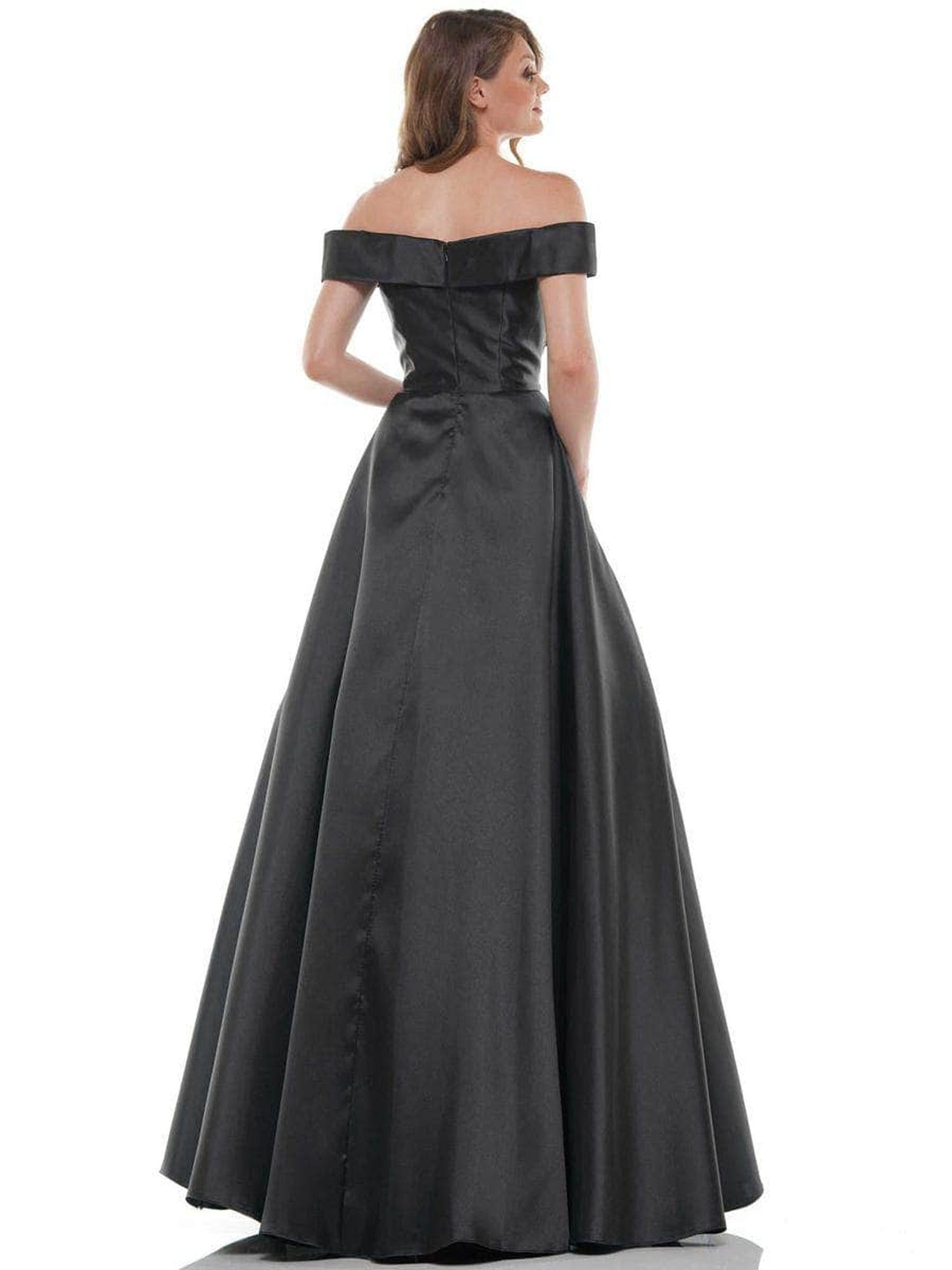 Marsoni by Colors - MV1008 Floral Beaded Surplice Off Shoulder Gown