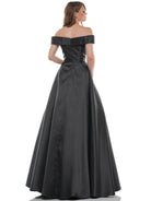 Marsoni by Colors - MV1008 Floral Beaded Surplice Off Shoulder Gown - view 8