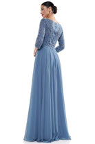 Marsoni by Colors - MV1052 Embroidered Bateau Chiffon A-line Gown - view 5