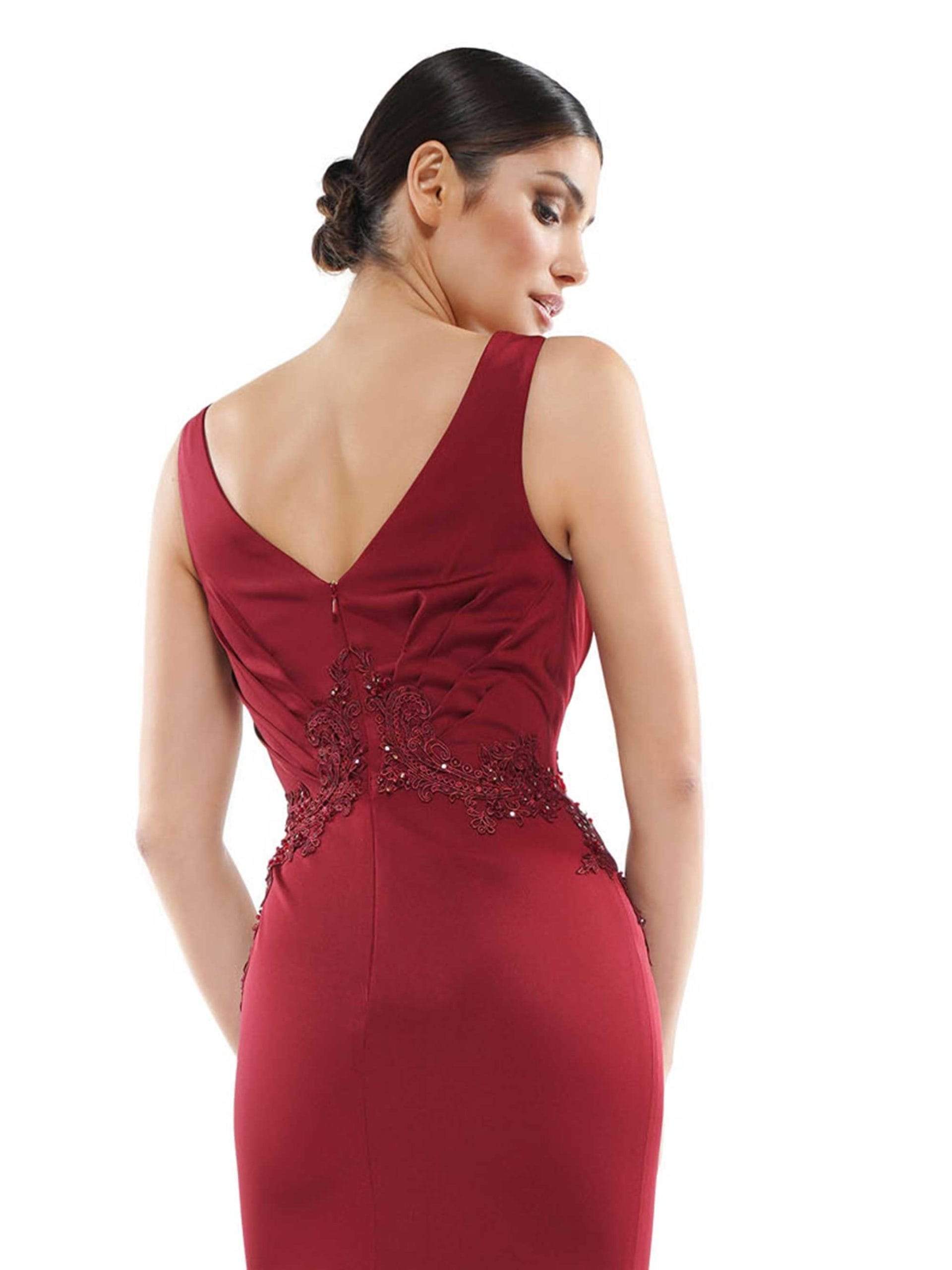 Marsoni by Colors - MV1054 Embroidered V-neck Trumpet Dress - view 13
