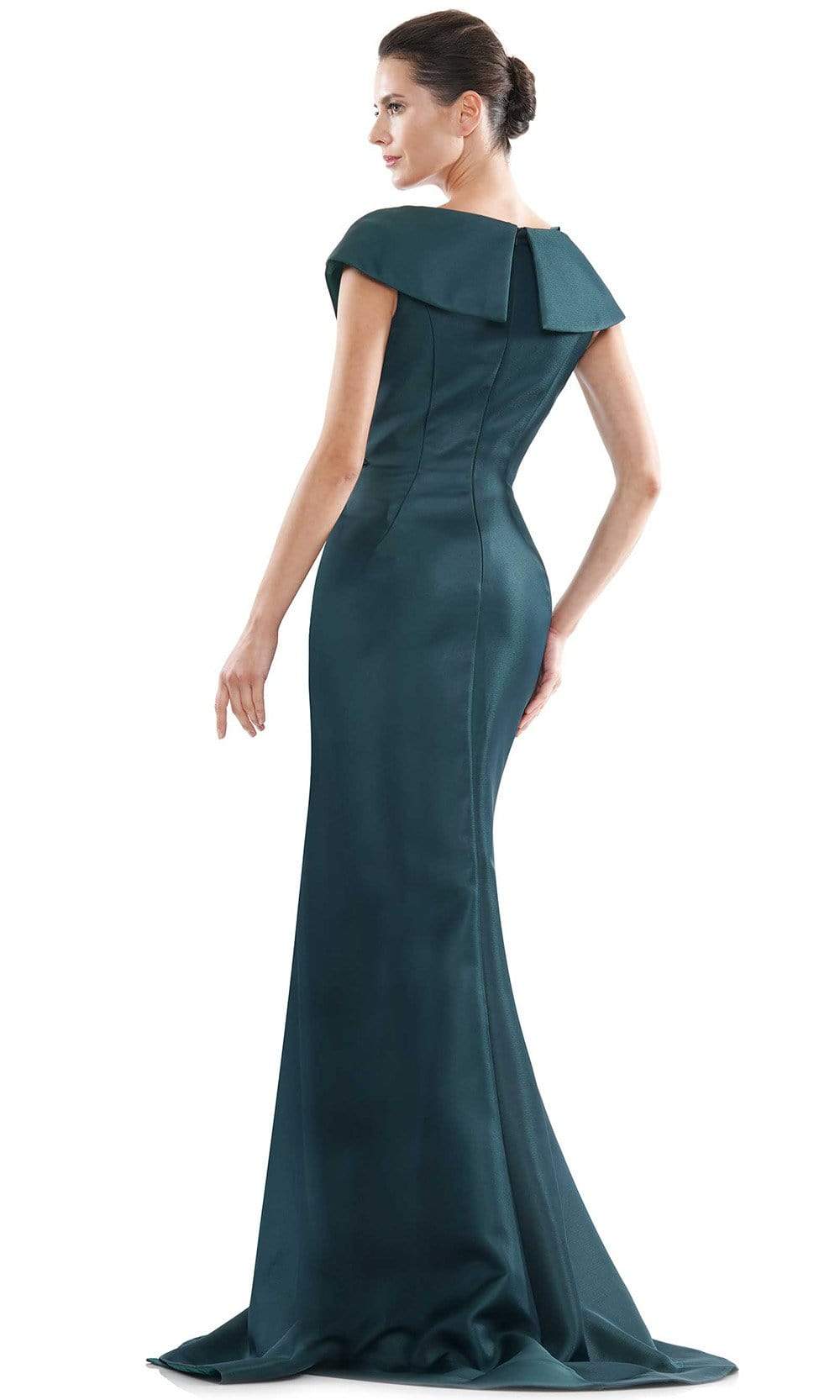 Marsoni by Colors - MV1086 Embellished V Neck Trumpet Dress - back view