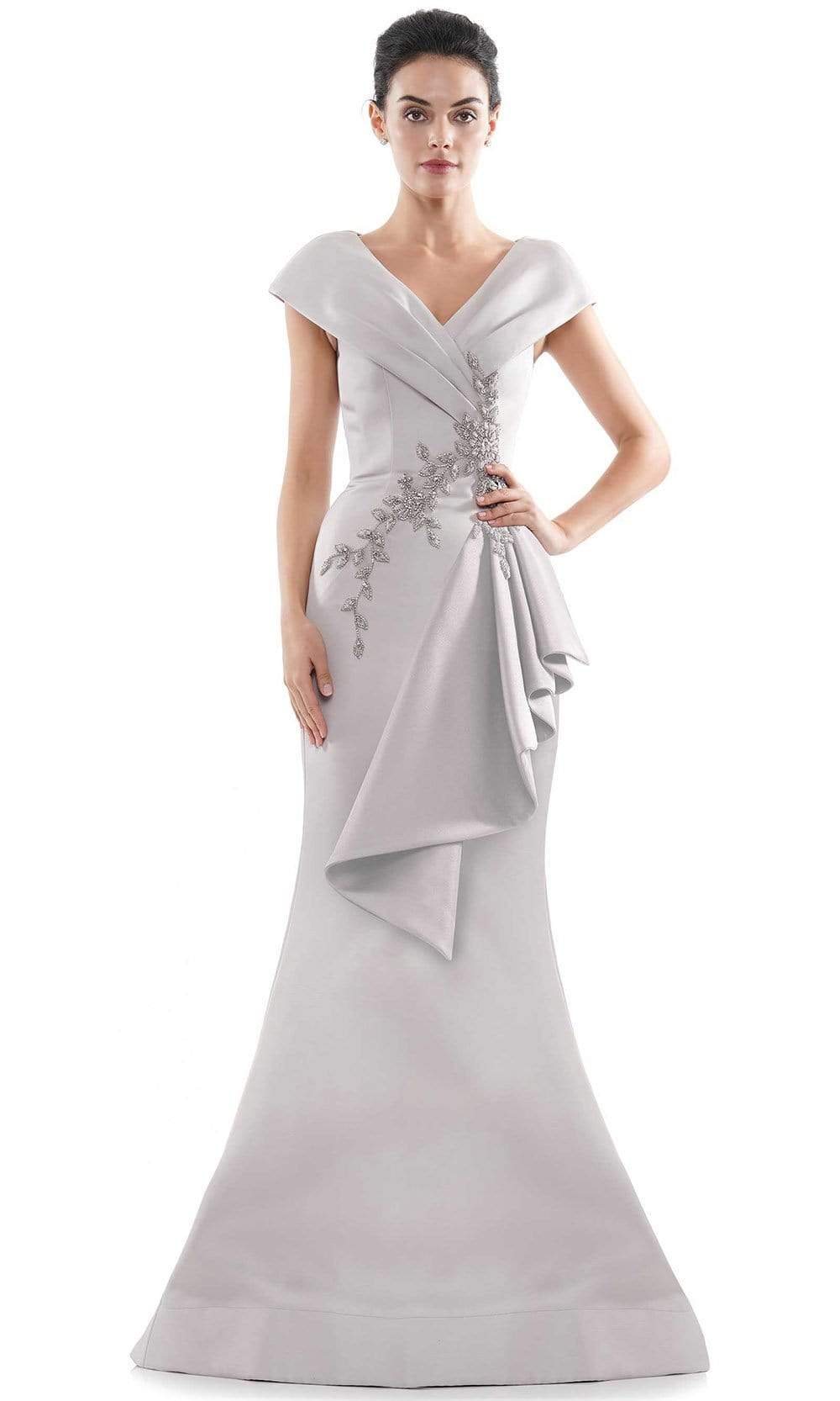 Marsoni by Colors - MV1086 Embellished V Neck Trumpet Dress - view 7