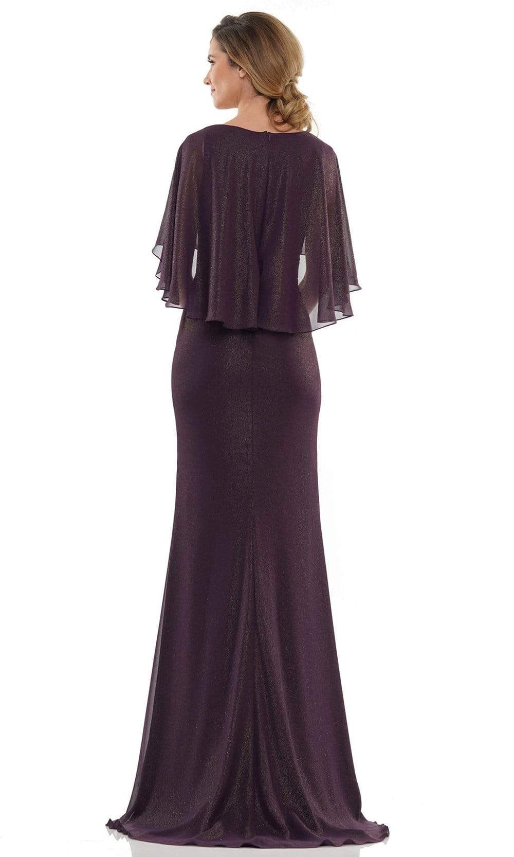 Marsoni by Colors - MV1130 Glittered Fabric Poncho Sheath Gown - view 4