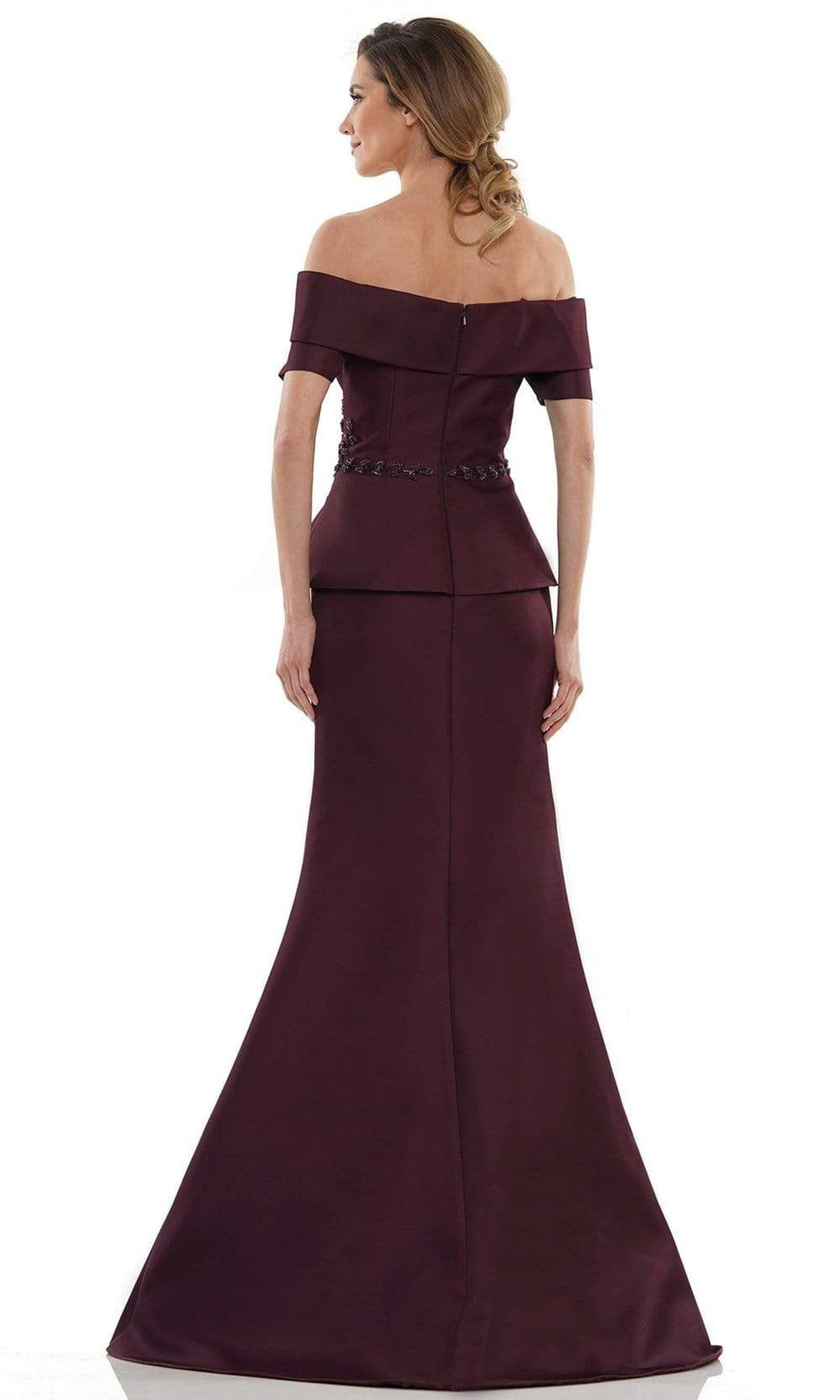 Marsoni by Colors - MV1144 Peplum Trumpet Evening Dress